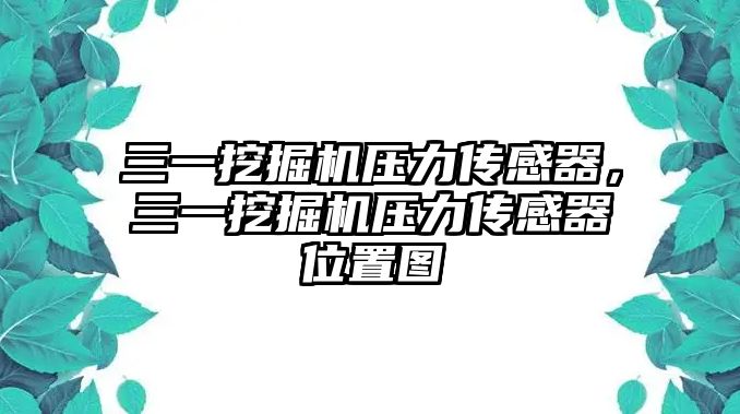 三一挖掘機(jī)壓力傳感器，三一挖掘機(jī)壓力傳感器位置圖