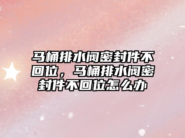 馬桶排水閥密封件不回位，馬桶排水閥密封件不回位怎么辦