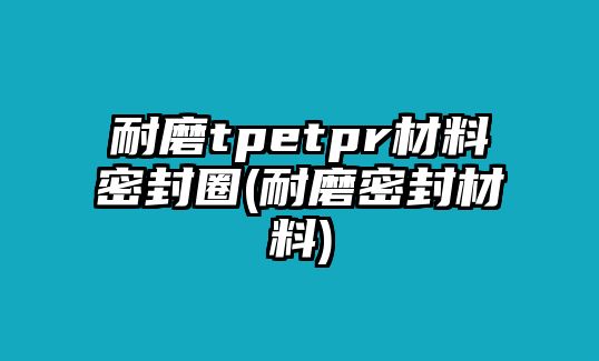 耐磨tpetpr材料密封圈(耐磨密封材料)