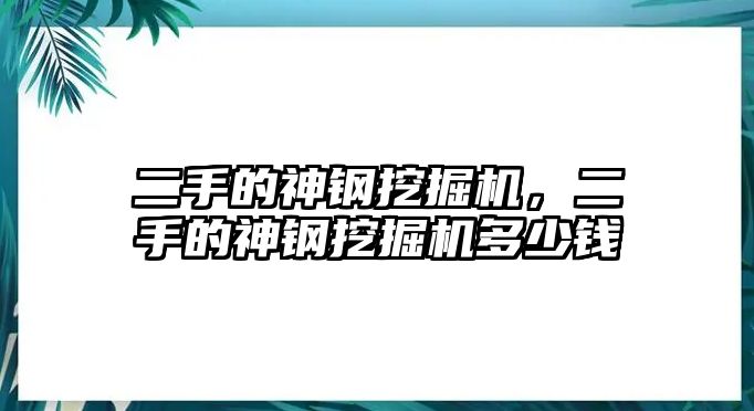 二手的神鋼挖掘機，二手的神鋼挖掘機多少錢