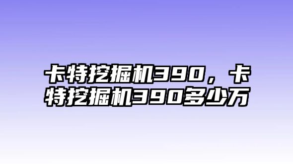 卡特挖掘機(jī)390，卡特挖掘機(jī)390多少萬(wàn)