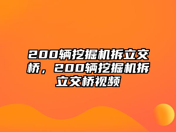 200輛挖掘機(jī)拆立交橋，200輛挖掘機(jī)拆立交橋視頻