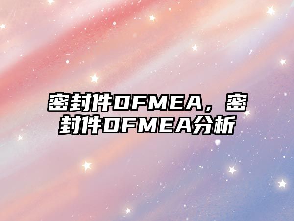 密封件DFMEA，密封件DFMEA分析