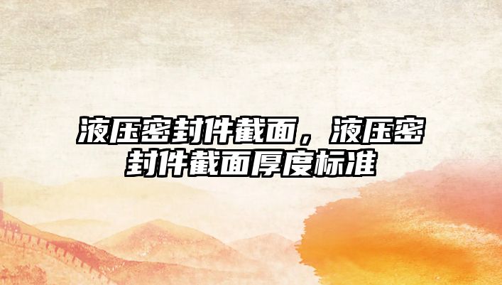 液壓密封件截面，液壓密封件截面厚度標(biāo)準(zhǔn)