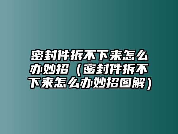 密封件拆不下來怎么辦妙招（密封件拆不下來怎么辦妙招圖解）