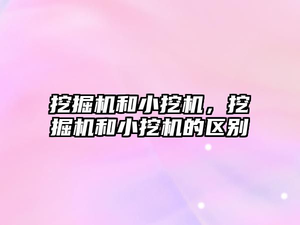 挖掘機和小挖機，挖掘機和小挖機的區(qū)別