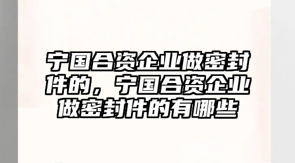 寧國(guó)合資企業(yè)做密封件的，寧國(guó)合資企業(yè)做密封件的有哪些