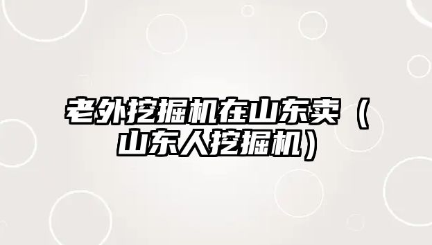 老外挖掘機在山東賣（山東人挖掘機）