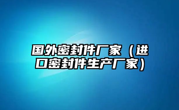 國外密封件廠家（進(jìn)口密封件生產(chǎn)廠家）