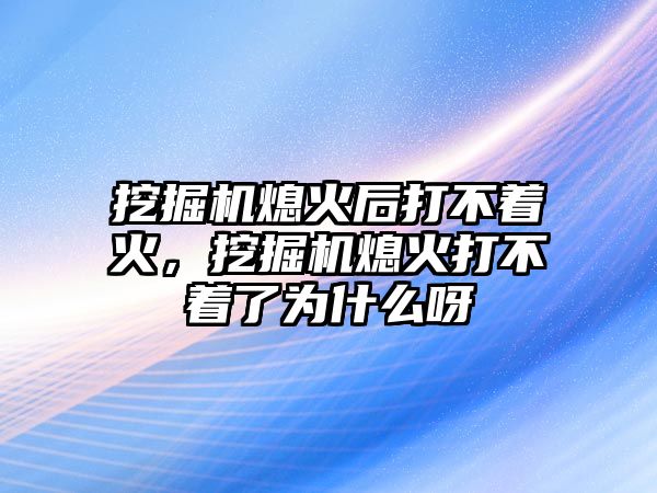 挖掘機熄火后打不著火，挖掘機熄火打不著了為什么呀