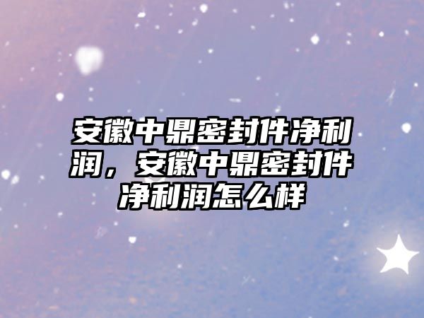 安徽中鼎密封件凈利潤，安徽中鼎密封件凈利潤怎么樣