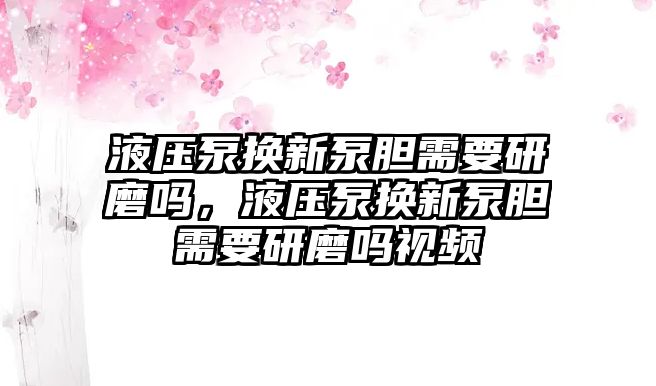 液壓泵換新泵膽需要研磨嗎，液壓泵換新泵膽需要研磨嗎視頻