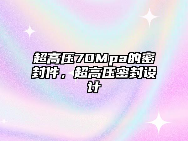 超高壓70Mpa的密封件，超高壓密封設(shè)計(jì)