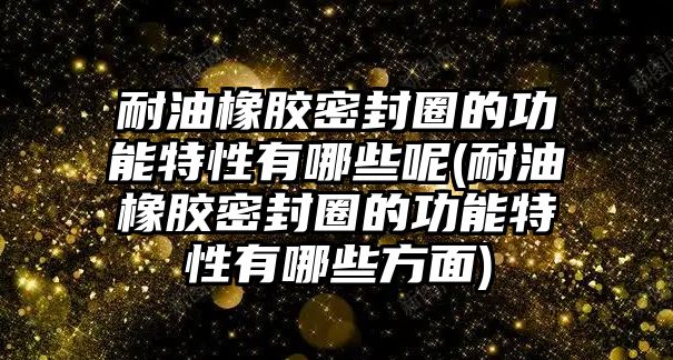 耐油橡膠密封圈的功能特性有哪些呢(耐油橡膠密封圈的功能特性有哪些方面)