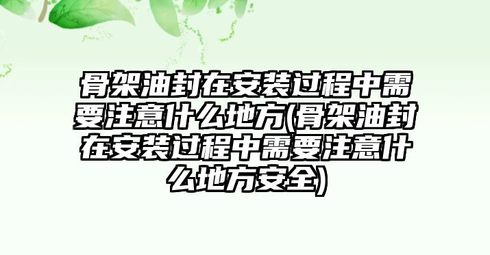 骨架油封在安裝過程中需要注意什么地方(骨架油封在安裝過程中需要注意什么地方安全)