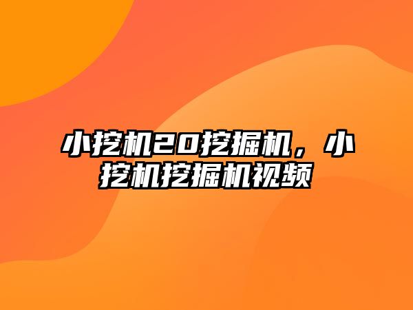 小挖機20挖掘機，小挖機挖掘機視頻