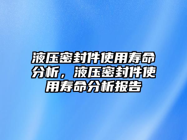 液壓密封件使用壽命分析，液壓密封件使用壽命分析報(bào)告