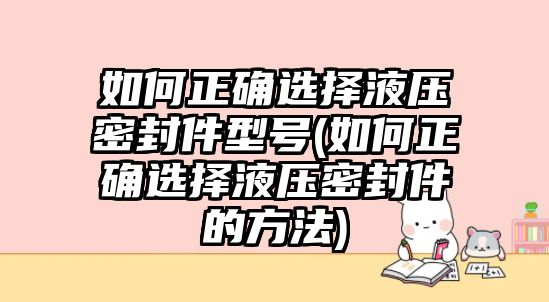 如何正確選擇液壓密封件型號(如何正確選擇液壓密封件的方法)