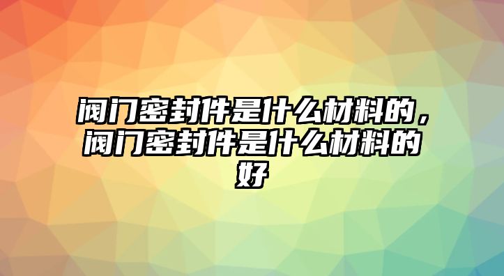 閥門密封件是什么材料的，閥門密封件是什么材料的好