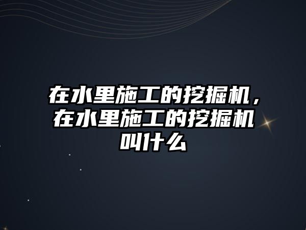 在水里施工的挖掘機，在水里施工的挖掘機叫什么