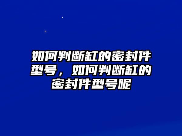 如何判斷缸的密封件型號，如何判斷缸的密封件型號呢