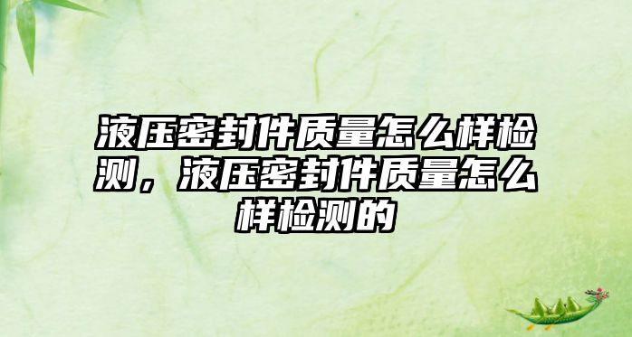 液壓密封件質(zhì)量怎么樣檢測(cè)，液壓密封件質(zhì)量怎么樣檢測(cè)的