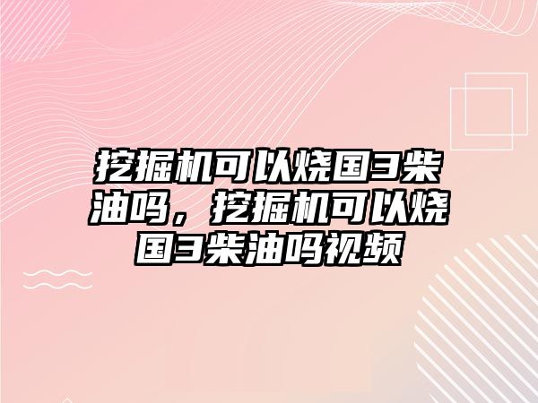 挖掘機(jī)可以燒國3柴油嗎，挖掘機(jī)可以燒國3柴油嗎視頻