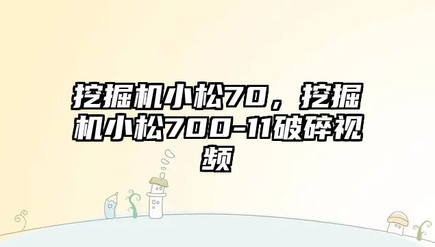 挖掘機(jī)小松70，挖掘機(jī)小松700-11破碎視頻