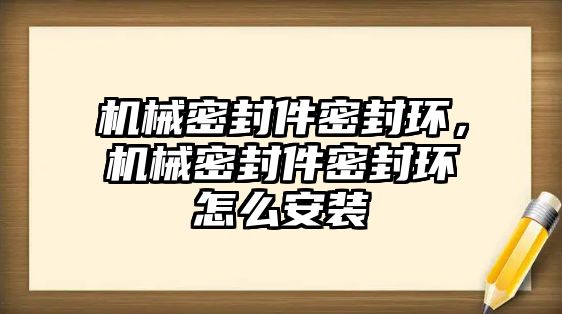 機械密封件密封環(huán)，機械密封件密封環(huán)怎么安裝