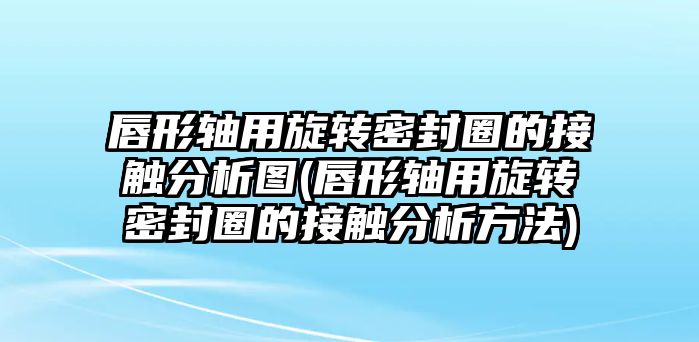 唇形軸用旋轉(zhuǎn)密封圈的接觸分析圖(唇形軸用旋轉(zhuǎn)密封圈的接觸分析方法)