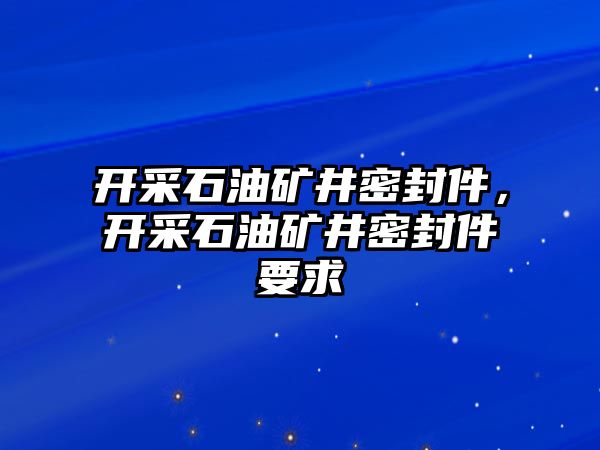 開采石油礦井密封件，開采石油礦井密封件要求