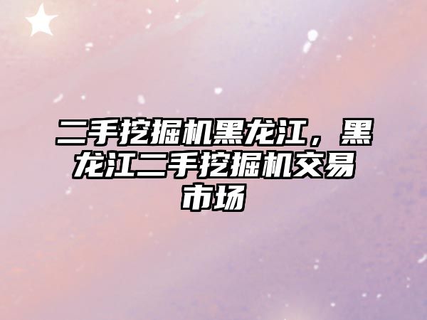 二手挖掘機黑龍江，黑龍江二手挖掘機交易市場