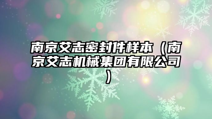 南京艾志密封件樣本（南京艾志機(jī)械集團(tuán)有限公司）