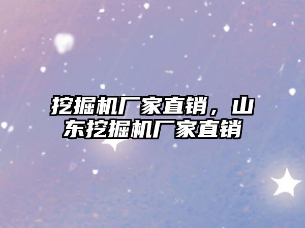 挖掘機廠家直銷，山東挖掘機廠家直銷