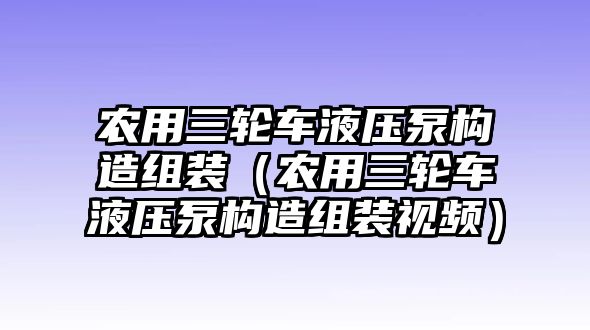 農(nóng)用三輪車液壓泵構(gòu)造組裝（農(nóng)用三輪車液壓泵構(gòu)造組裝視頻）