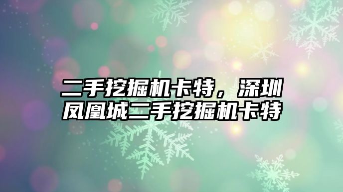 二手挖掘機卡特，深圳鳳凰城二手挖掘機卡特