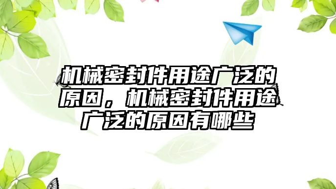 機械密封件用途廣泛的原因，機械密封件用途廣泛的原因有哪些