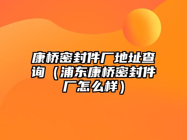 康橋密封件廠地址查詢（浦東康橋密封件廠怎么樣）