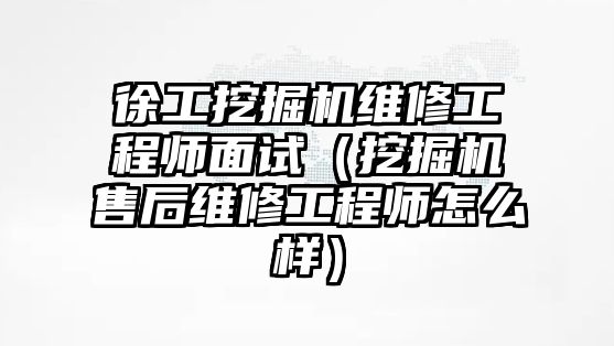 徐工挖掘機維修工程師面試（挖掘機售后維修工程師怎么樣）