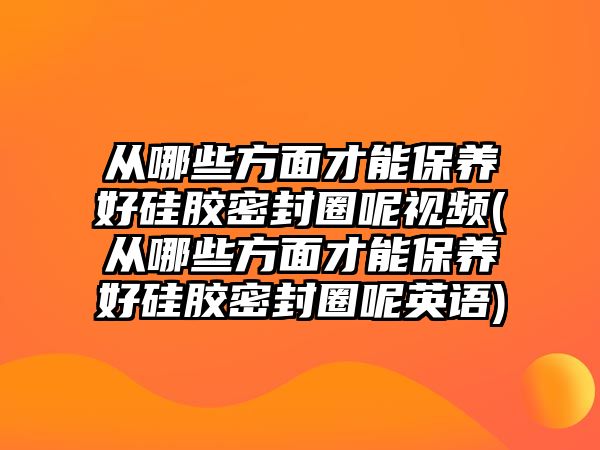 從哪些方面才能保養(yǎng)好硅膠密封圈呢視頻(從哪些方面才能保養(yǎng)好硅膠密封圈呢英語(yǔ))