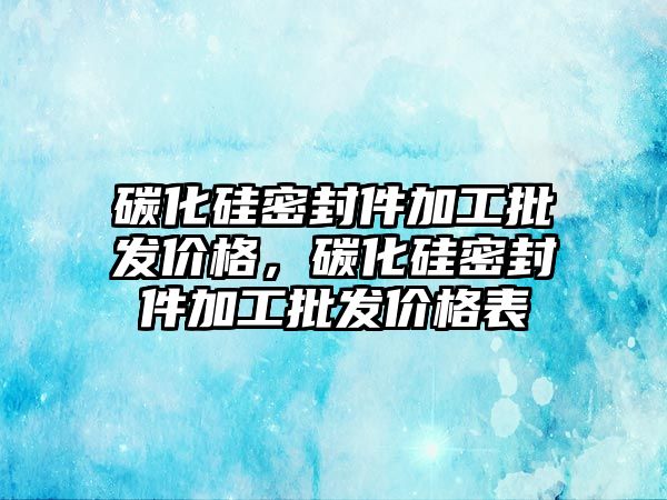 碳化硅密封件加工批發(fā)價格，碳化硅密封件加工批發(fā)價格表