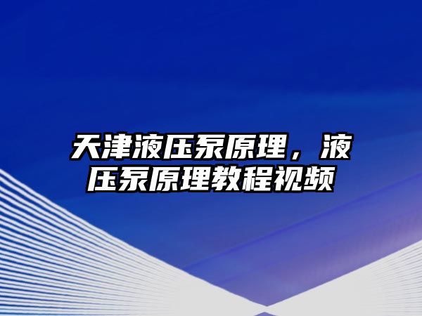 天津液壓泵原理，液壓泵原理教程視頻