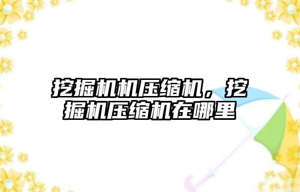 挖掘機機壓縮機，挖掘機壓縮機在哪里