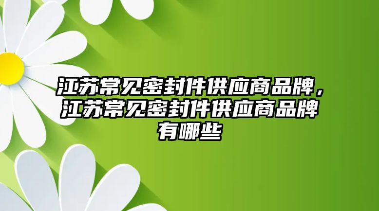 江蘇常見密封件供應商品牌，江蘇常見密封件供應商品牌有哪些