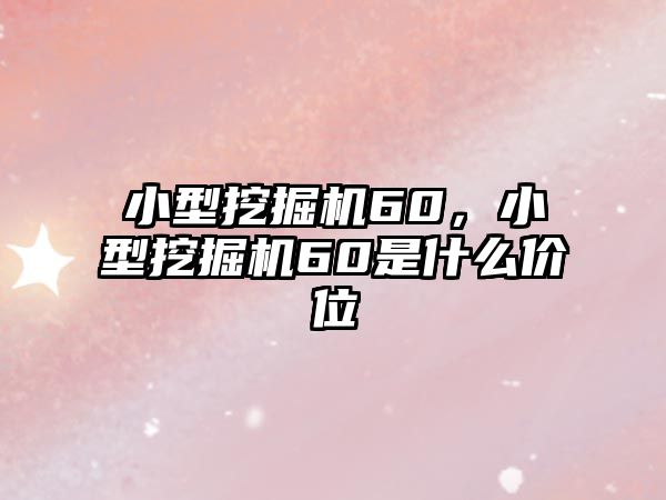 小型挖掘機(jī)60，小型挖掘機(jī)60是什么價(jià)位