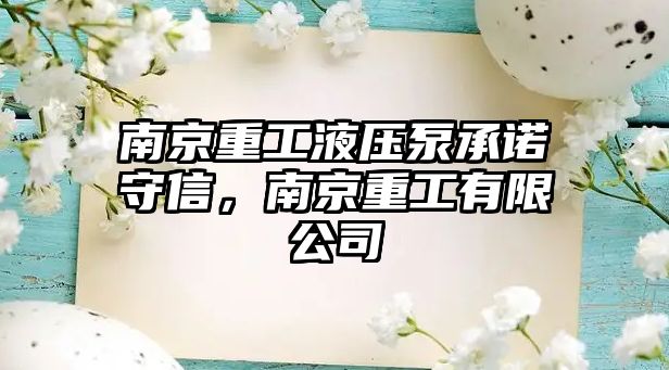 南京重工液壓泵承諾守信，南京重工有限公司