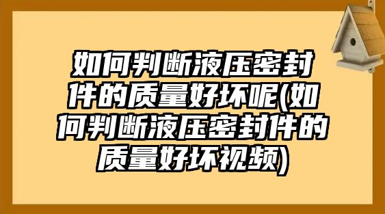 如何判斷液壓密封件的質量好壞呢(如何判斷液壓密封件的質量好壞視頻)