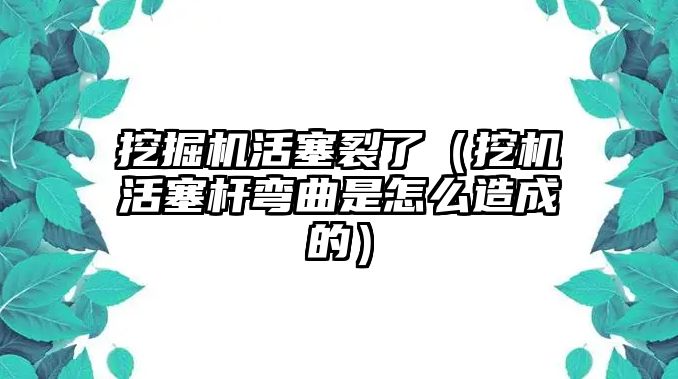 挖掘機活塞裂了（挖機活塞桿彎曲是怎么造成的）