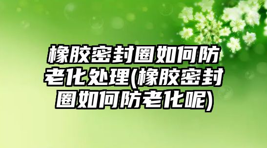 橡膠密封圈如何防老化處理(橡膠密封圈如何防老化呢)