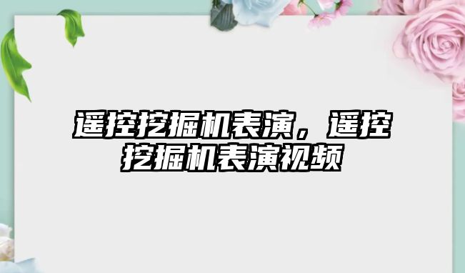 遙控挖掘機表演，遙控挖掘機表演視頻